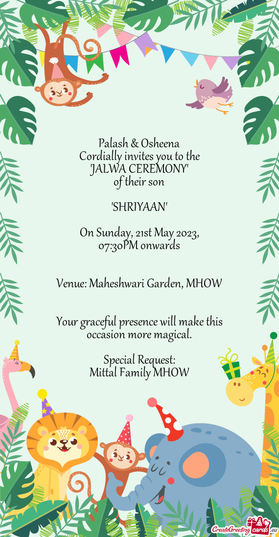 Venue: Maheshwari Garden, MHOW