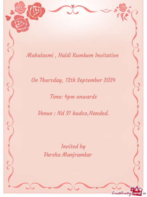 Venue : Nd 31 hudco,Nanded