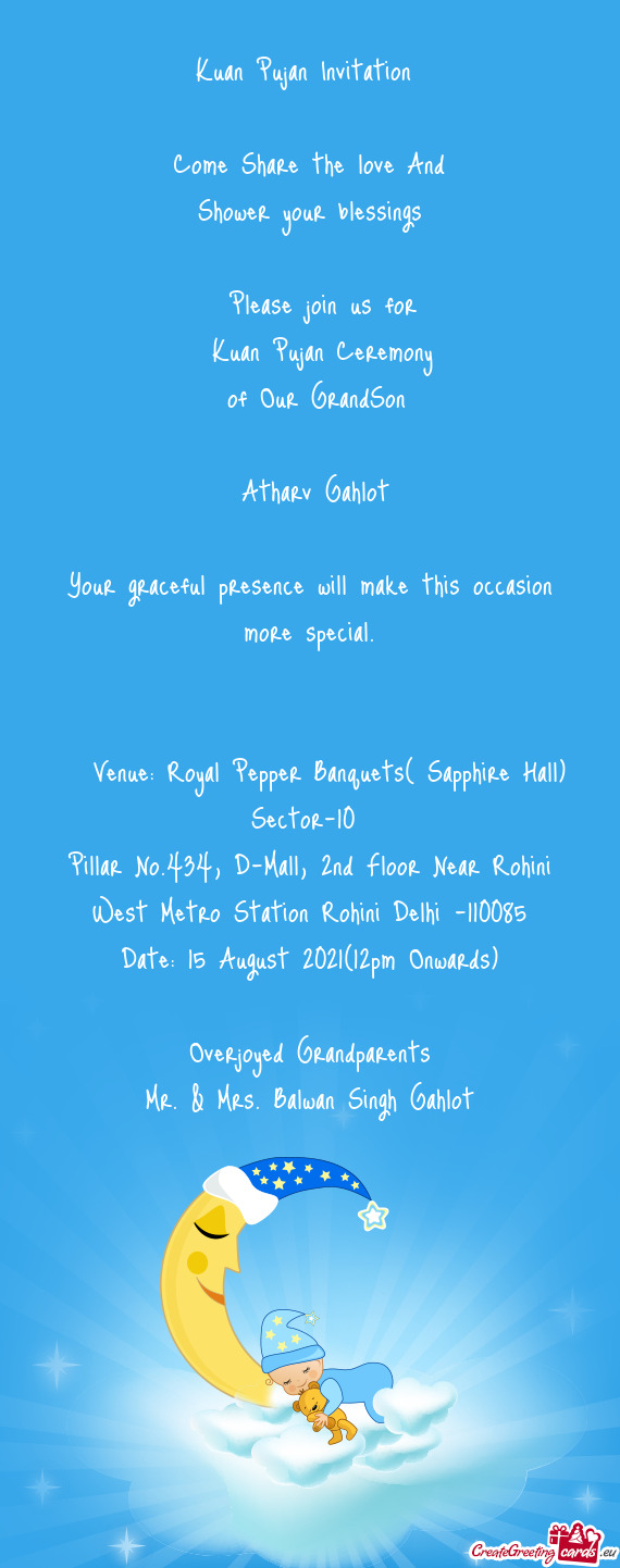 Venue: Royal Pepper Banquets( Sapphire Hall) Sector-10