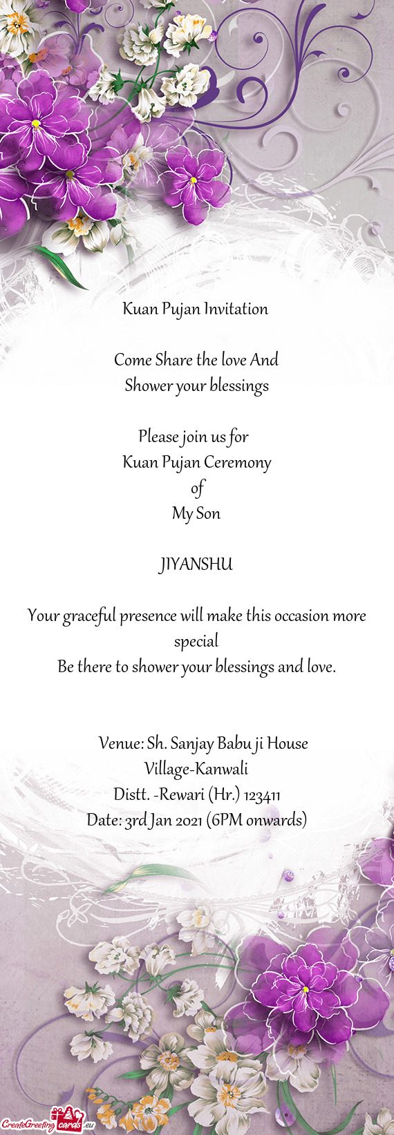 Venue: Sh. Sanjay Babu ji House
