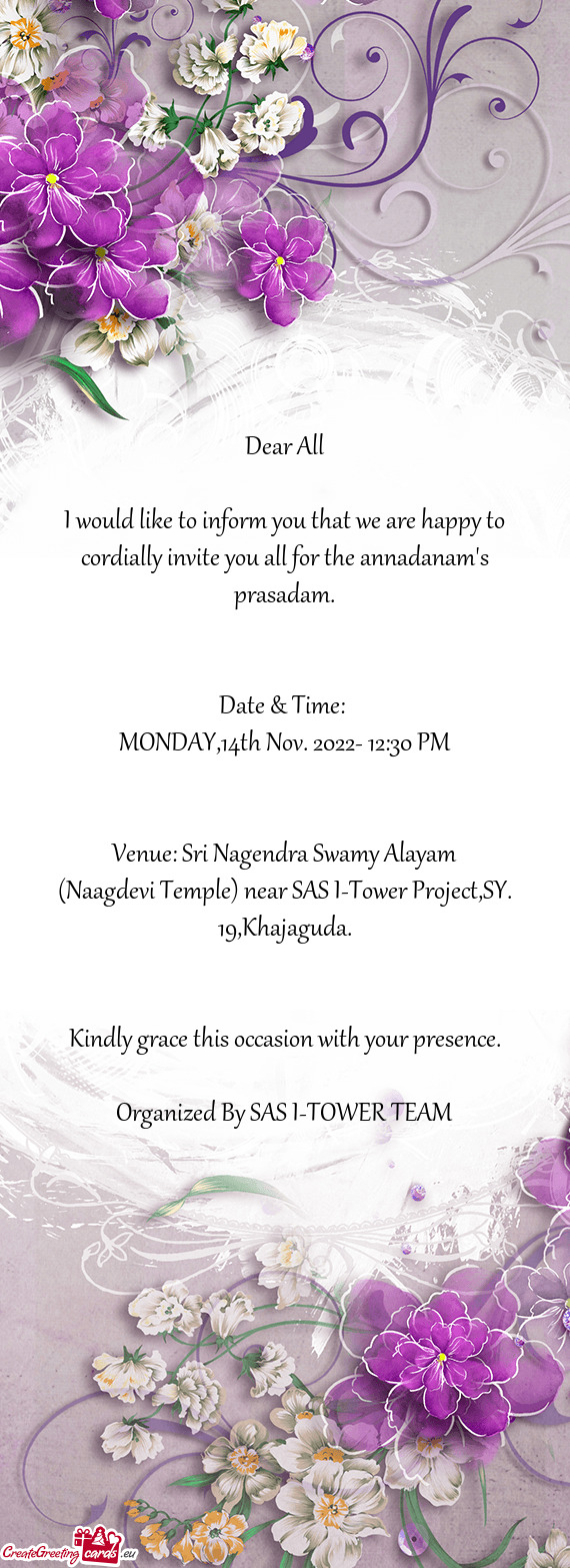 Venue: Sri Nagendra Swamy Alayam