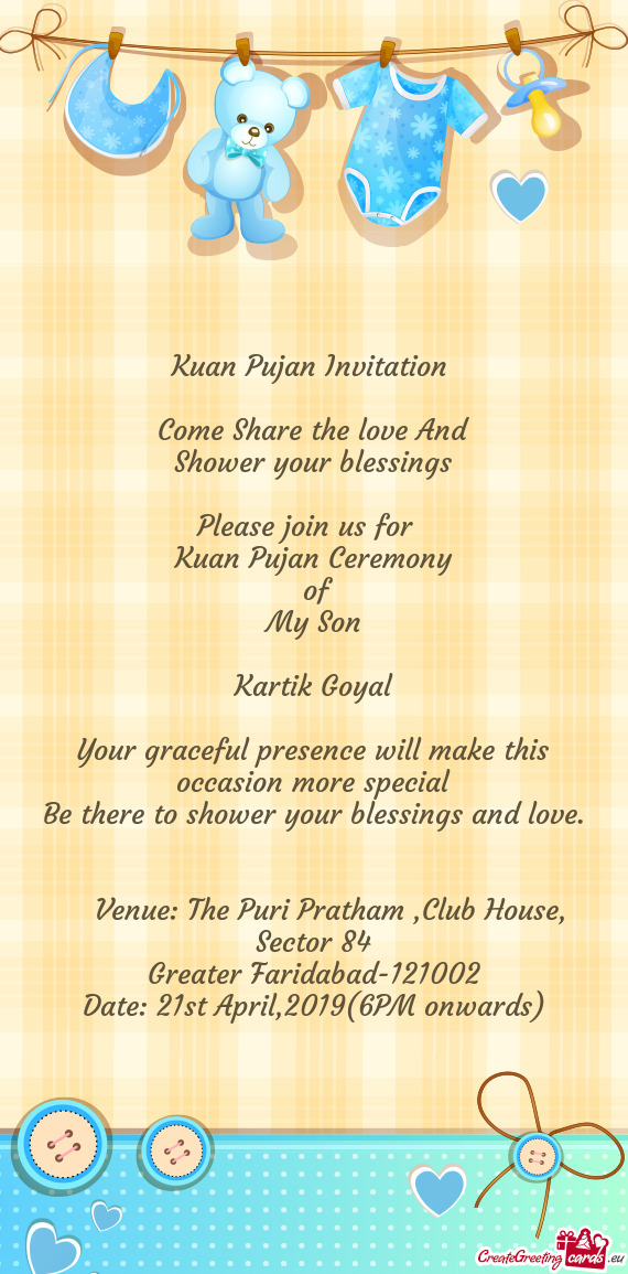Venue: The Puri Pratham ,Club House, Sector 84