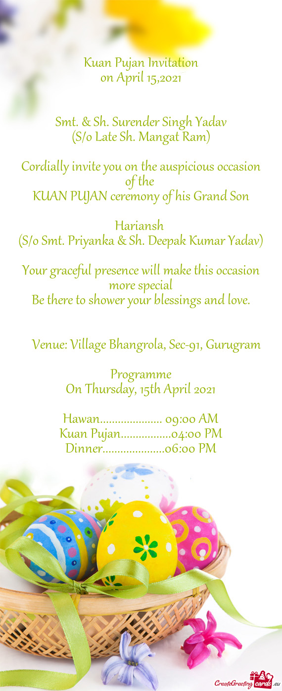 Venue: Village Bhangrola, Sec-91, Gurugram