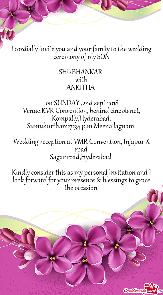Venue:KVR Convention, behind cineplanet, Kompally,Hyderabad