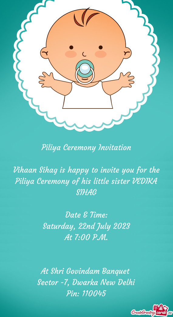 Vihaan Sihag is happy to invite you for the