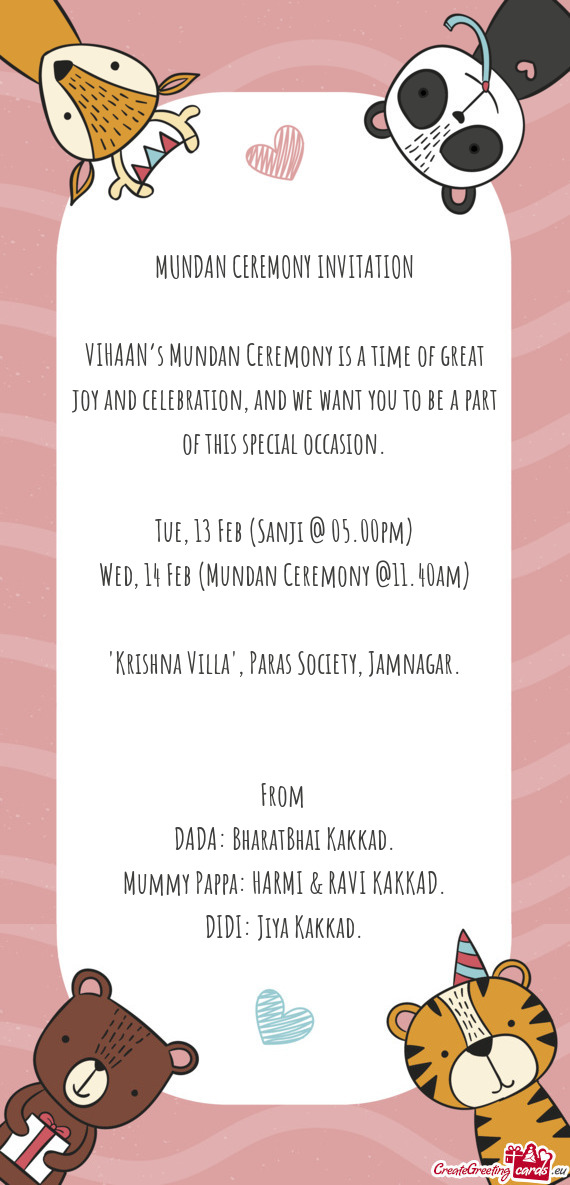 VIHAAN’s Mundan Ceremony is a time of great joy and celebration, and we want you to be a part of t