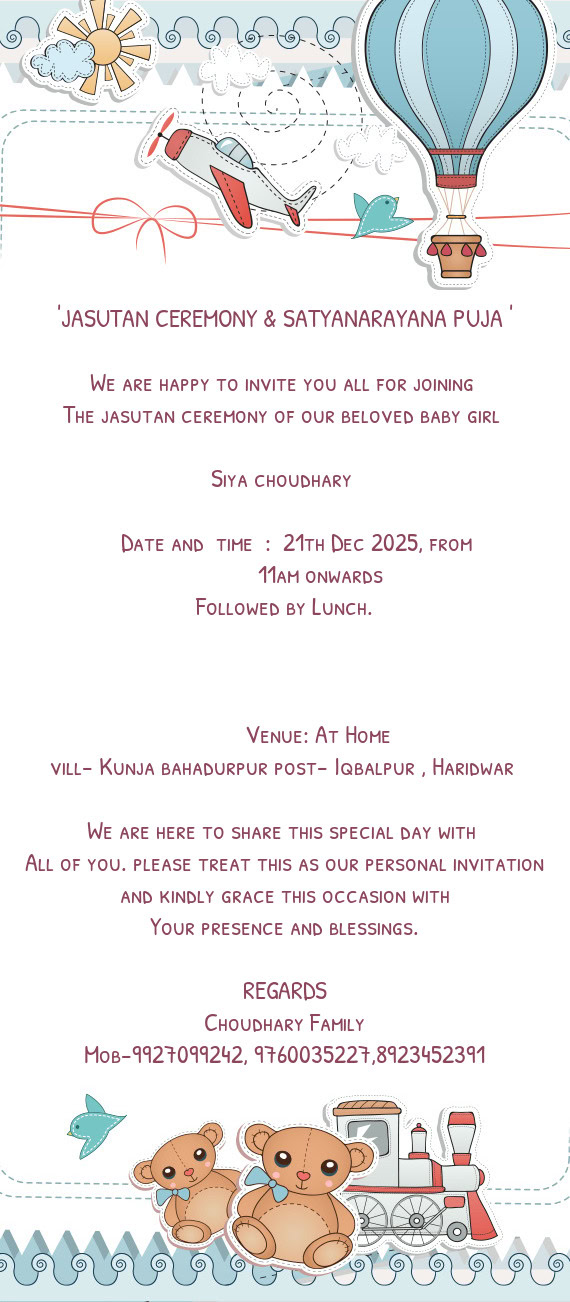 Vill- Kunja bahadurpur post- Iqbalpur , Haridwar