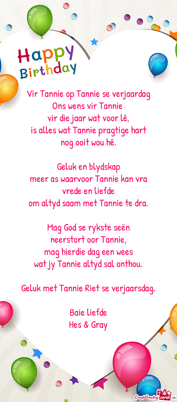 Vir die jaar wat voor lê