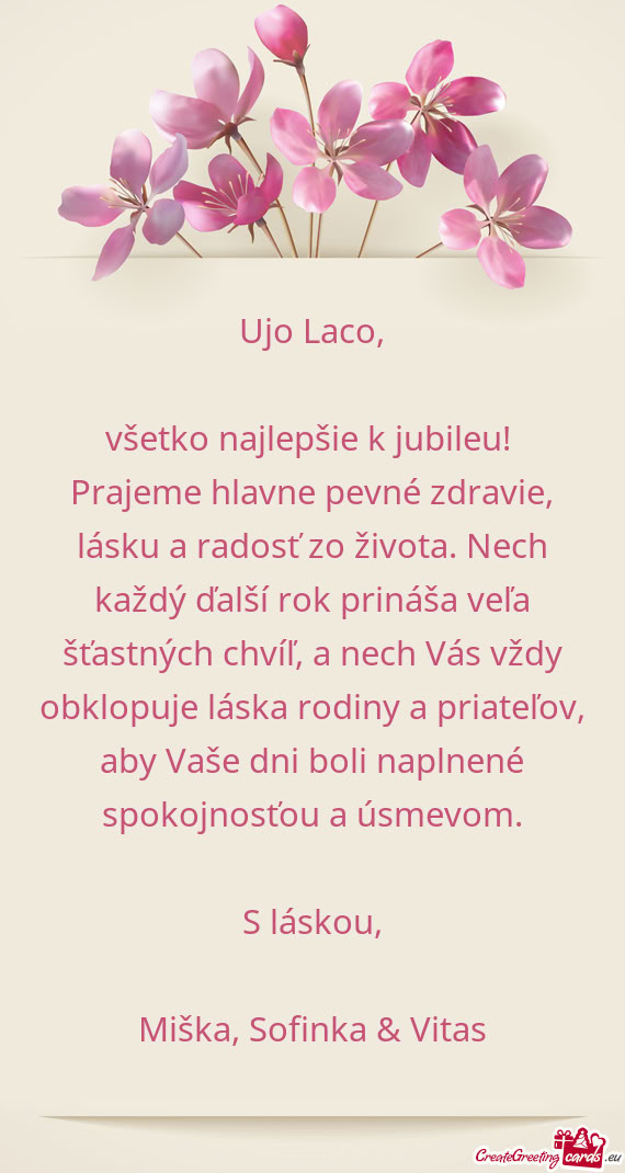 Všetko najlepšie k jubileu