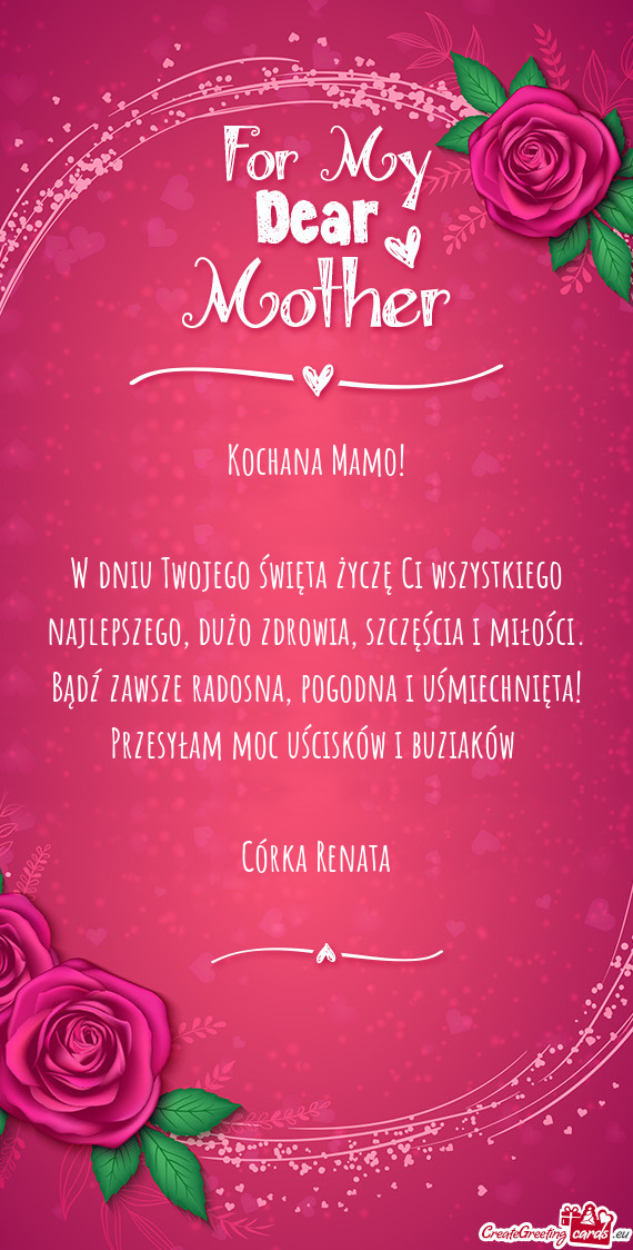 W dniu Twojego święta życzę Ci wszystkiego najlepszego, dużo zdrowia, szczęścia i miłości