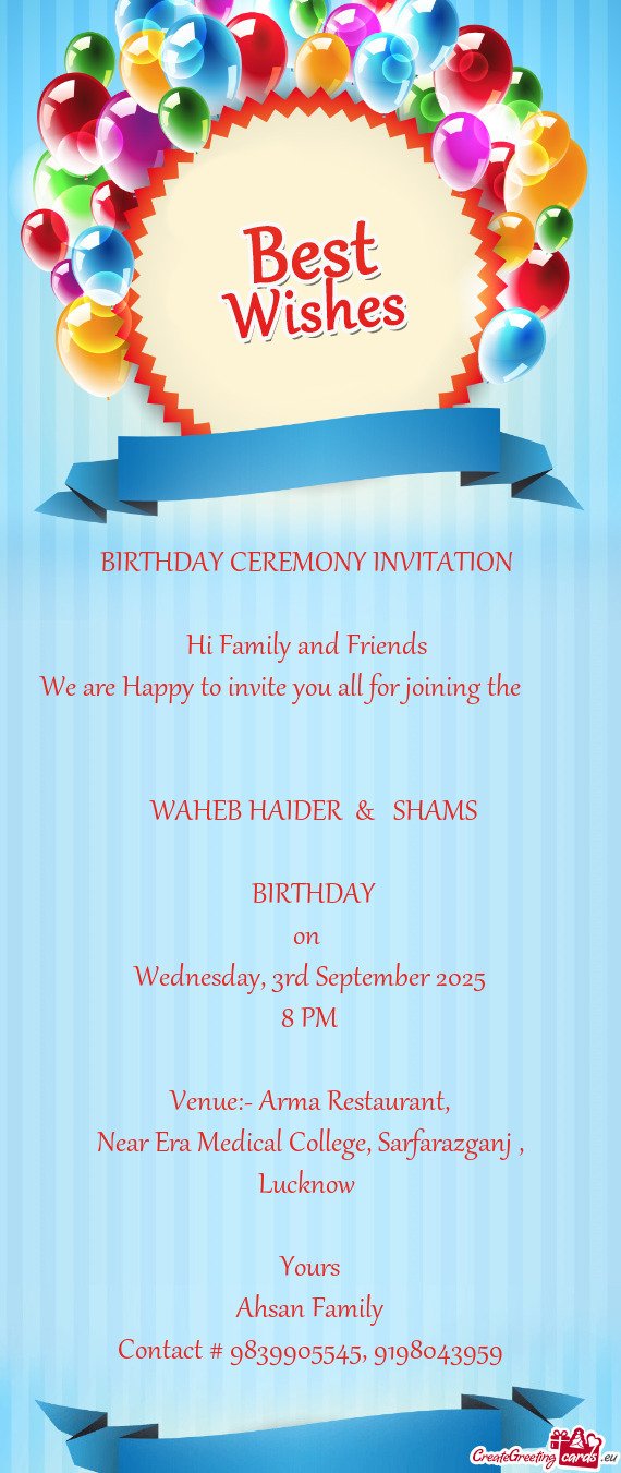 WAHEB HAIDER & SHAMS     BIRTHDAY