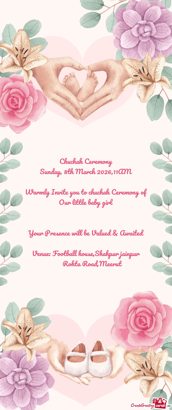 Warmly Invite you to chuchak Ceremony of