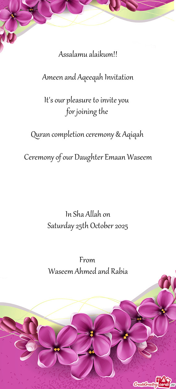 Waseem Ahmed and Rabia