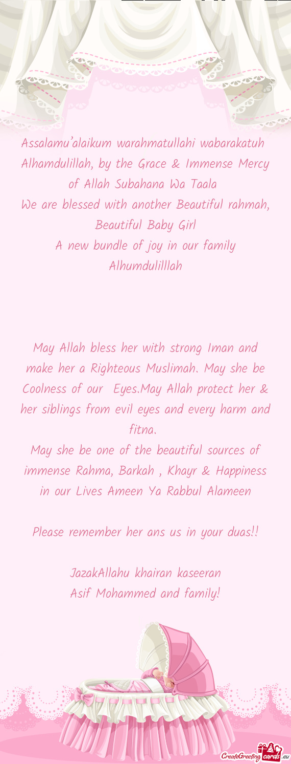 We are blessed with another Beautiful rahmah