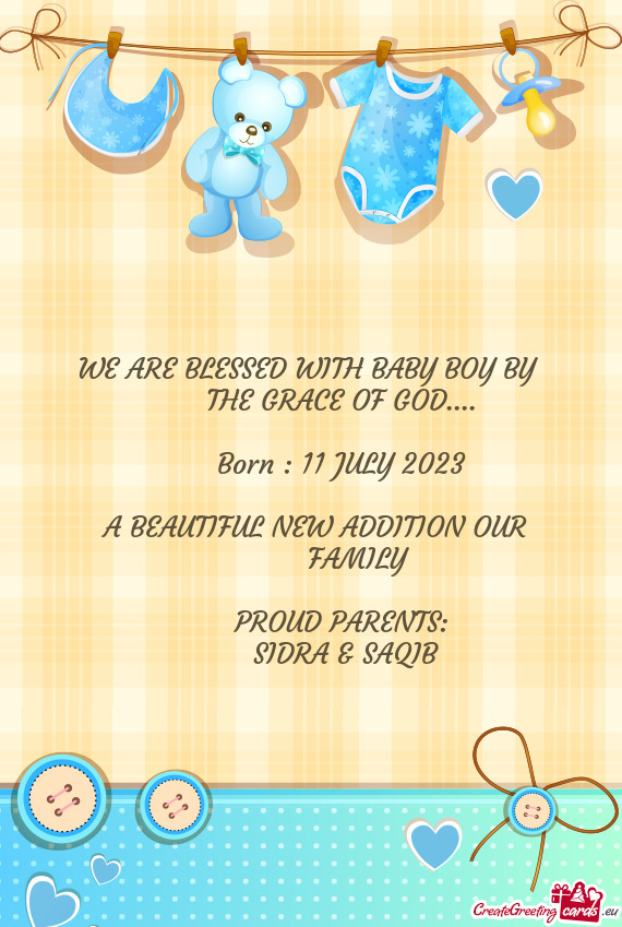WE ARE BLESSED WITH BABY BOY BY