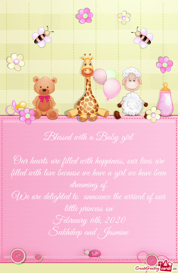 We are delighted to announce the arrival of our little princess on