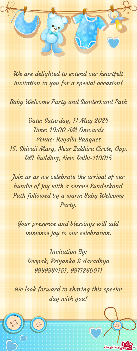 We are delighted to extend our heartfelt invitation to you for a special occasion