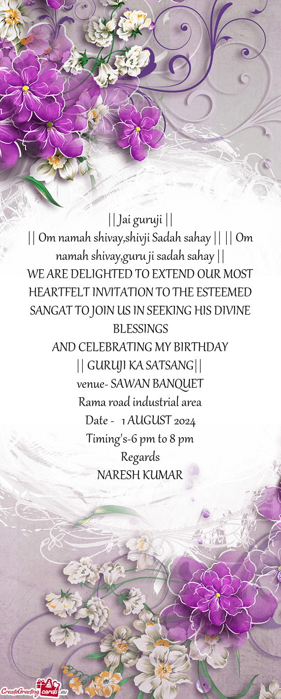 WE ARE DELIGHTED TO EXTEND OUR MOST HEARTFELT INVITATION TO THE ESTEEMED SANGAT TO JOIN US IN SEEKIN