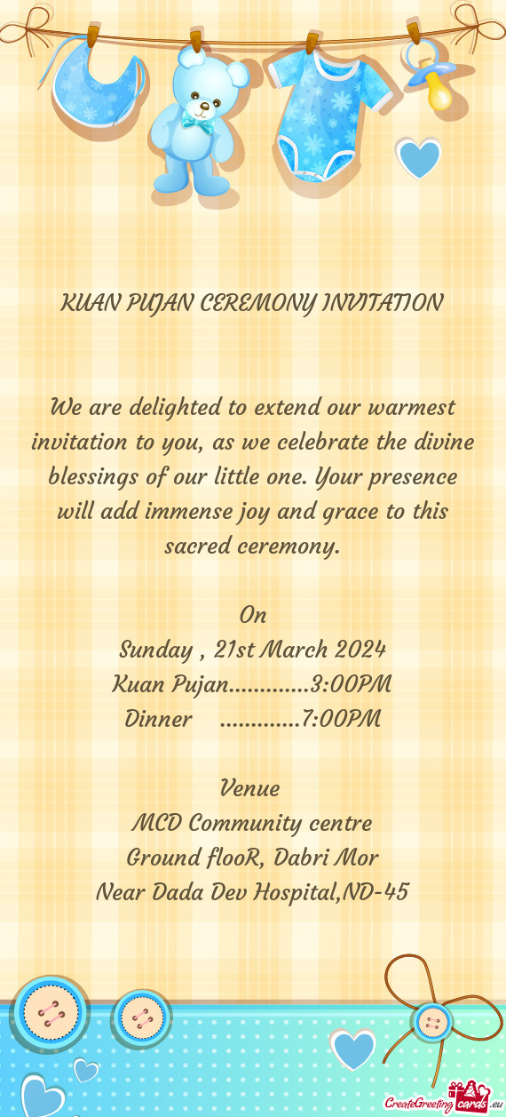 We are delighted to extend our warmest invitation to you, as we celebrate the divine blessings of ou