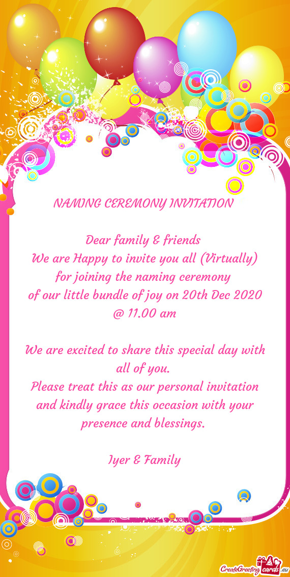 We are excited to share this special day with all of you