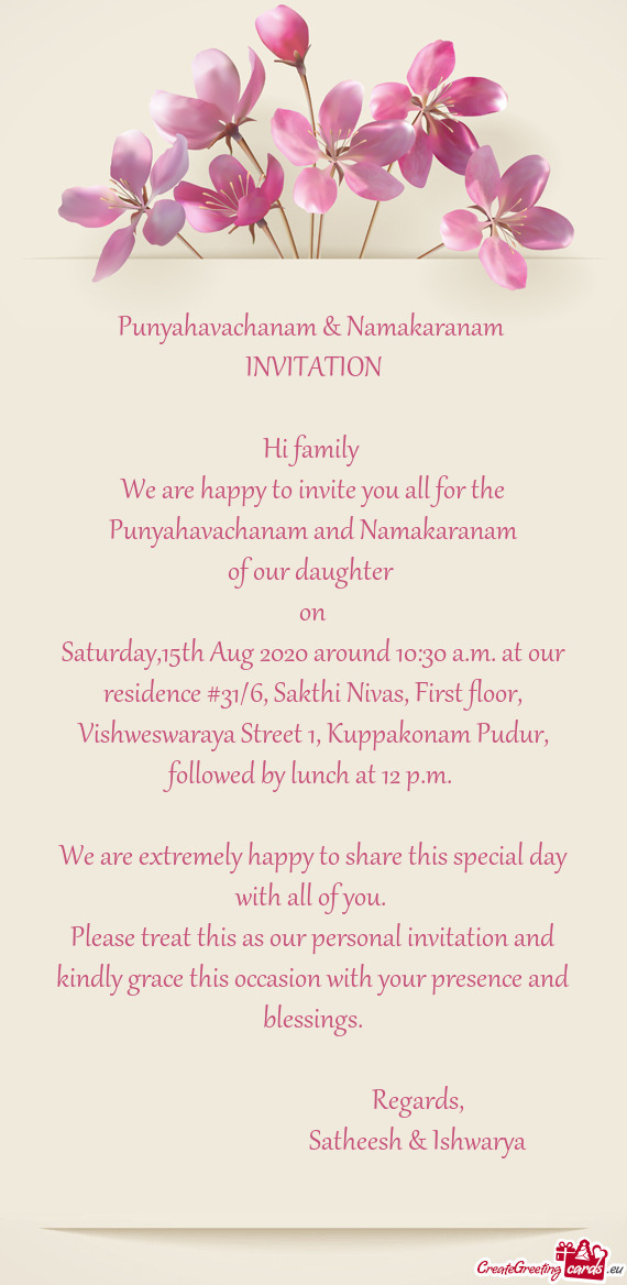 We are extremely happy to share this special day with all of you