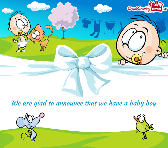 We are glad to announce that we have a baby boy