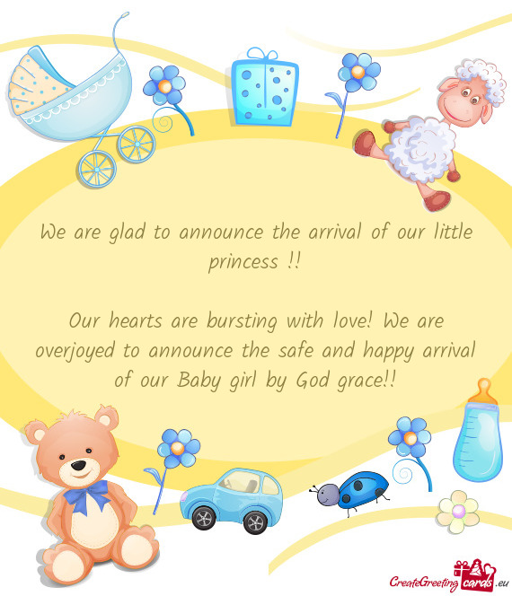 We are glad to announce the arrival of our little princess