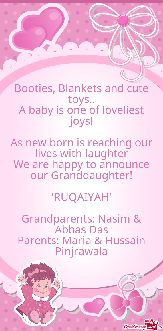 We are happy to announce our Granddaughter