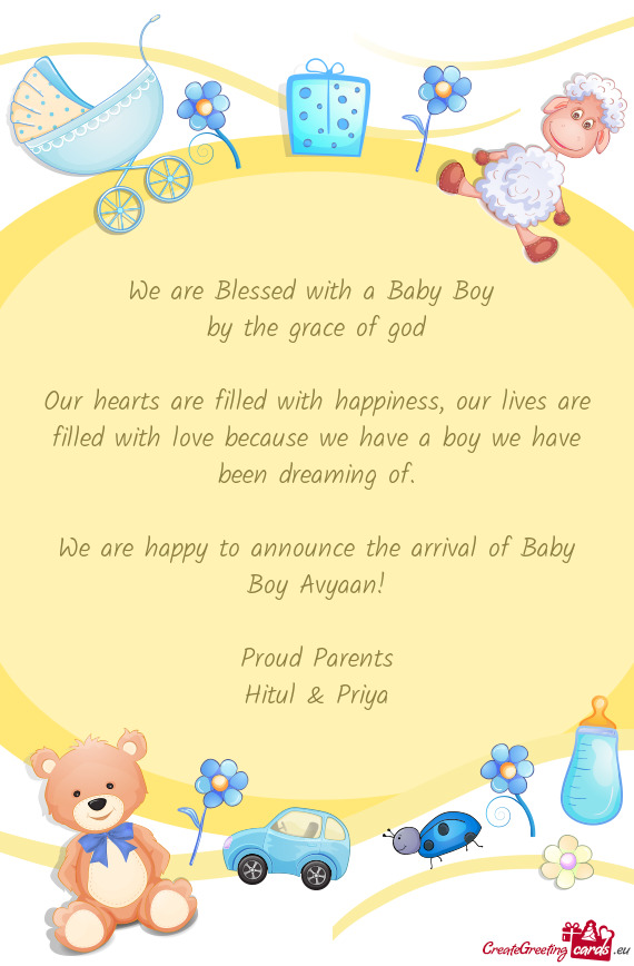 We are happy to announce the arrival of Baby Boy Avyaan