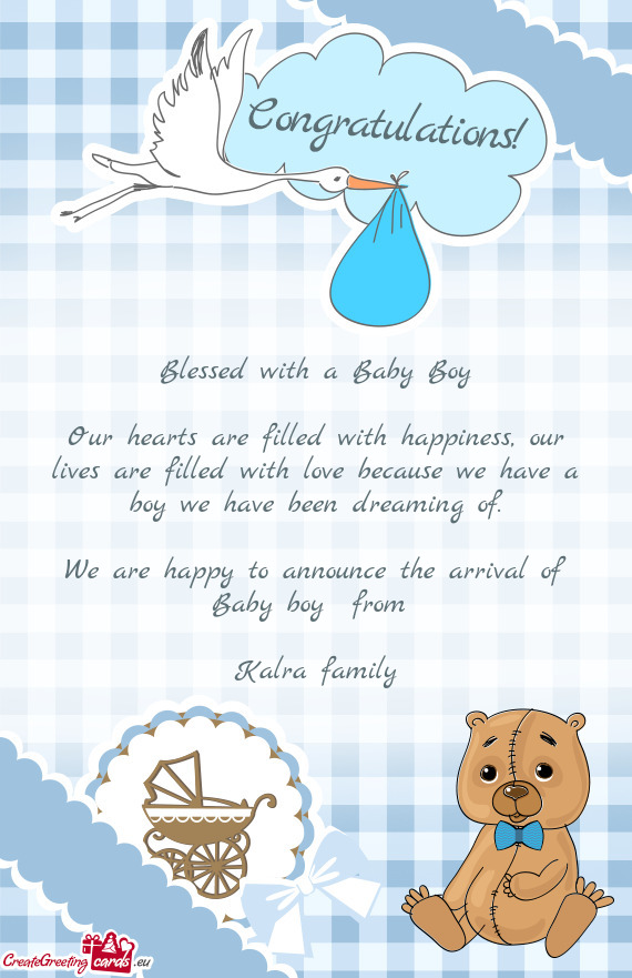 We are happy to announce the arrival of Baby boy from