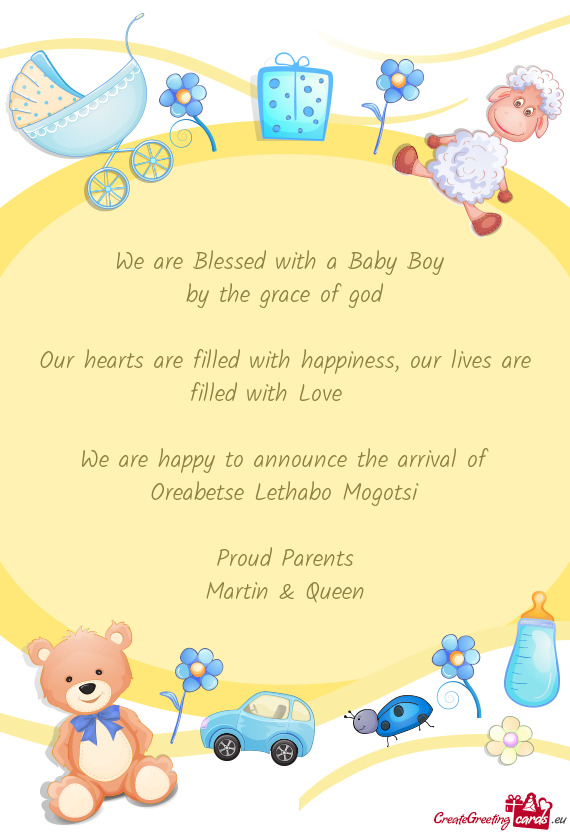 We are happy to announce the arrival of Oreabetse Lethabo Mogotsi