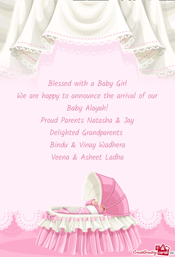 We are happy to announce the arrival of our Baby Alayah