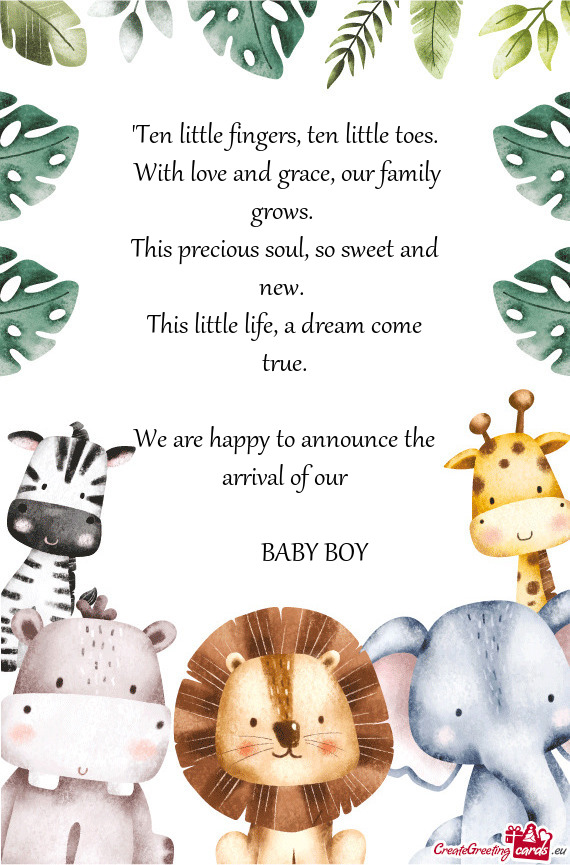 We are happy to announce the arrival of our      BABY BOY