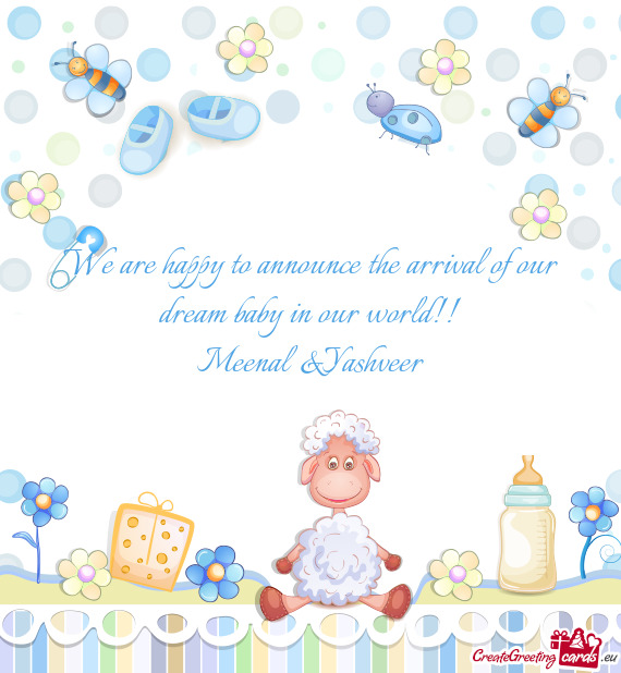 We are happy to announce the arrival of our dream baby in our world