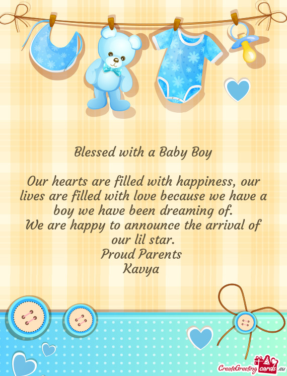 We are happy to announce the arrival of our lil star