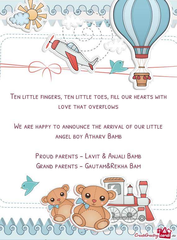 We are happy to announce the arrival of our little angel boy Atharv Bamb