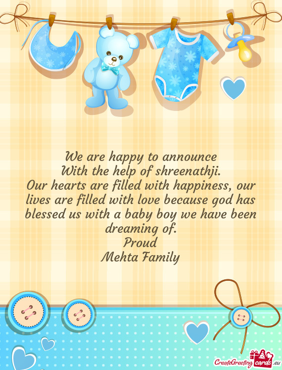 We are happy to announce