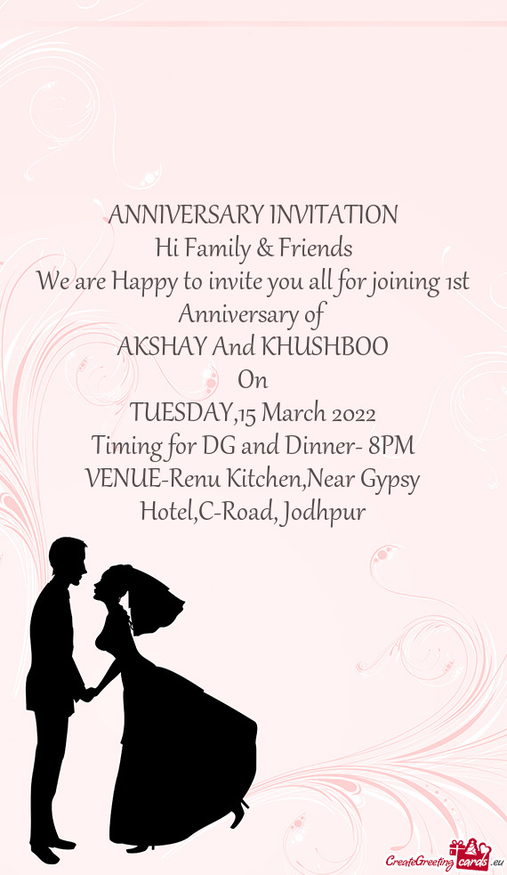 We are Happy to invite you all for joining 1st Anniversary of