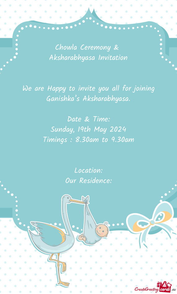 We are Happy to invite you all for joining Ganishka’s Aksharabhyasa