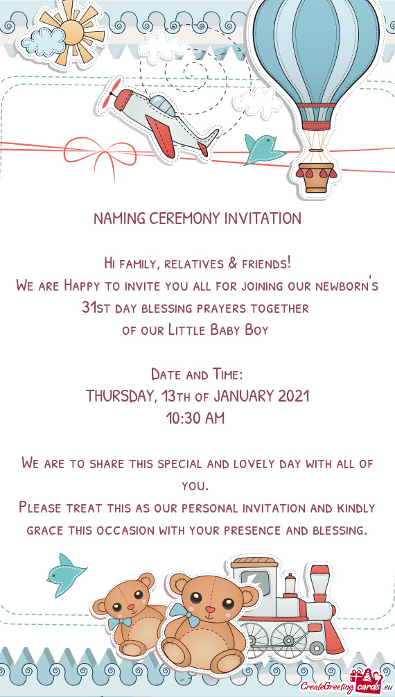 We are Happy to invite you all for joining our newborn