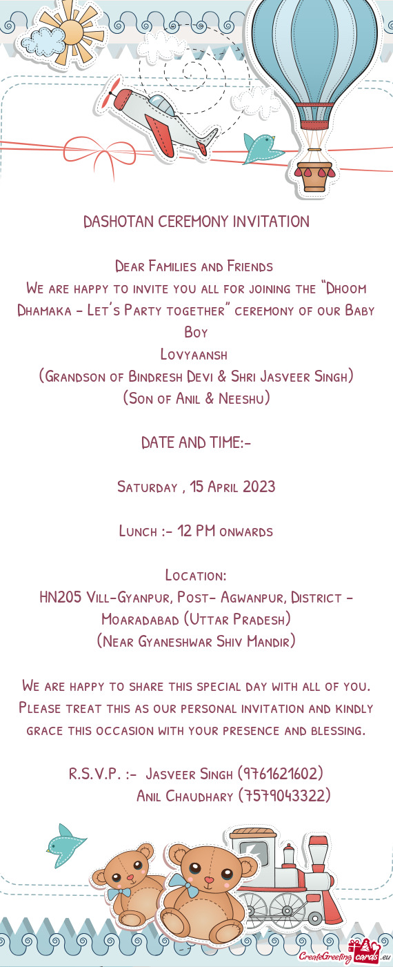 We are happy to invite you all for joining the “Dhoom Dhamaka - Let’s Party together” ceremony