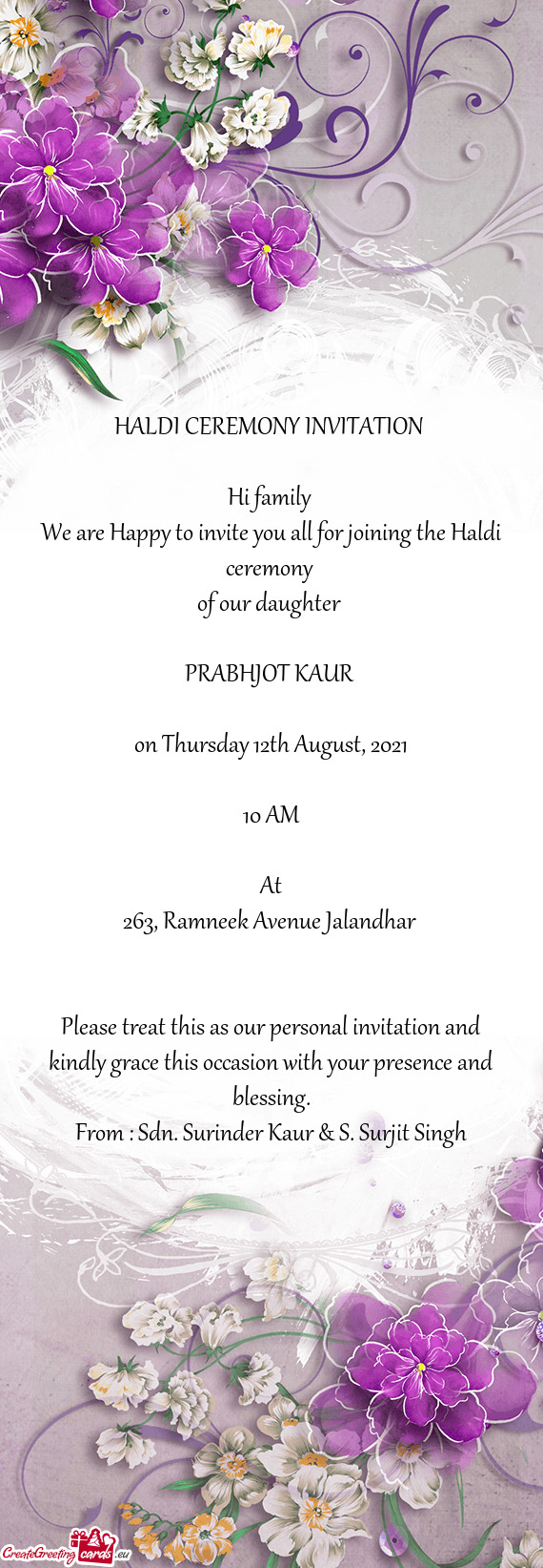 We are Happy to invite you all for joining the Haldi ceremony