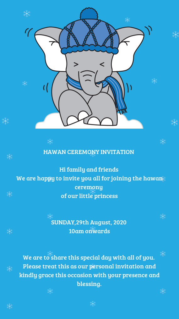 We are happy to invite you all for joining the hawan ceremony