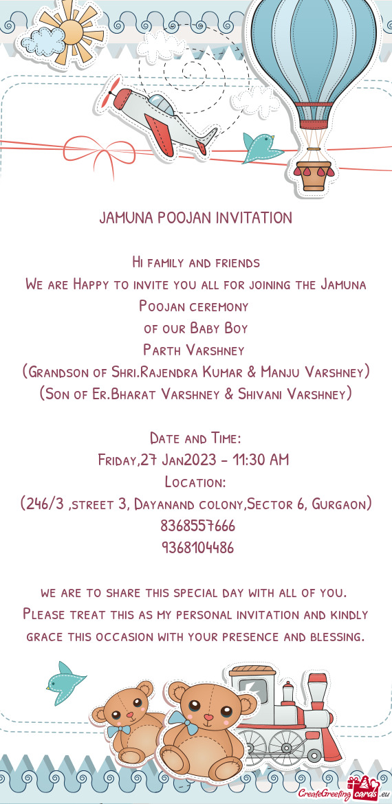 We are Happy to invite you all for joining the Jamuna Poojan ceremony