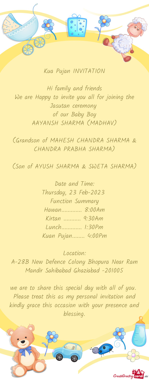 We are Happy to invite you all for joining the Jasutan ceremony