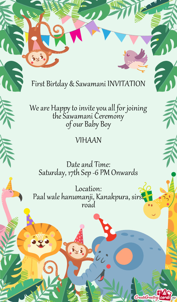 We are Happy to invite you all for joining the Sawamani Ceremony