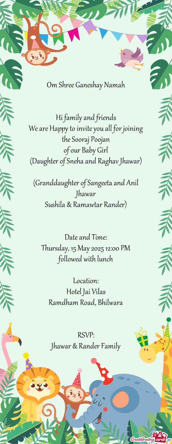 We are Happy to invite you all for joining the Sooraj Poojan
