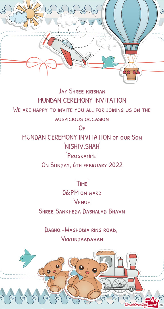 We are happy to invite you all for joining us on the auspicious occasion
