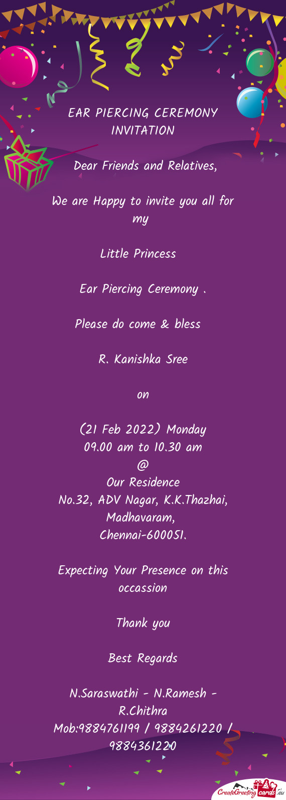 We are Happy to invite you all for my