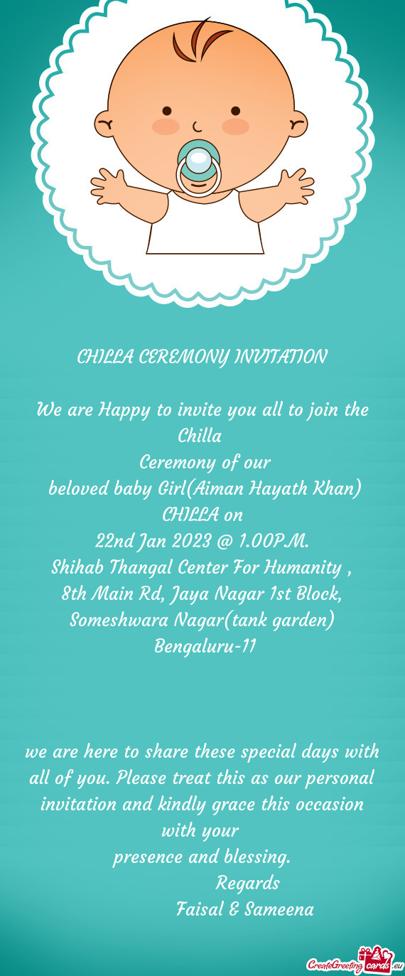 We are Happy to invite you all to join the Chilla
